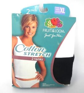 Fruit of the Loom Just for Her Women's Cotton Stretch Solid Tank Top 2pk