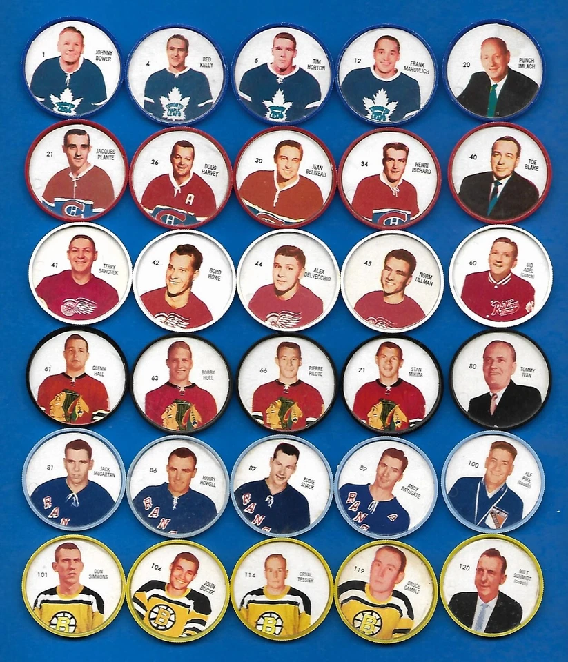 1960-61 SHIRRIFF SALADA NHL HOCKEY COIN 60-61 COINS 1-120 SEE LIST - Image 1 of 1