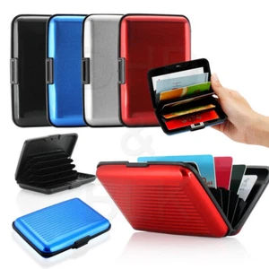 Slim RFID-Blocking Aluminum Metal Case Wallet Credit ID Cards Holder Protector - Picture 1 of 17