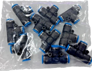 Bag of 10 FESTO QST-8 153130 Push-in T-connector Pneumatic Tee 8 mm tube - Picture 1 of 2