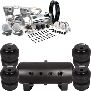 VIAIR Dual 480C Pewter Compressors with 5 Gallon Tank & 4ct 2500lb Air Lift Bags - Picture 1 of 10