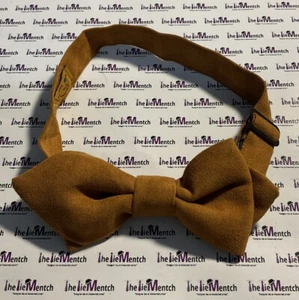 ArGail Light Brown Suede Pre-Tied Adjustable Clip-On Bow Tie BRAND NEW - Picture 1 of 2