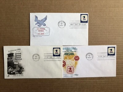 13 DIFFERENT #1396 “INAUGURATION OF U.S. POSTAL SERVICE” + 1 BLANK ENVELOPE 1971 - Image 1 of 4