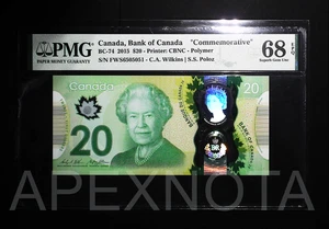 CANADA $20 2015 BC-74 COMM. PMG 68 SUPERB GEM UNC EPQ QEII ONLY 3 FINER - Picture 1 of 2