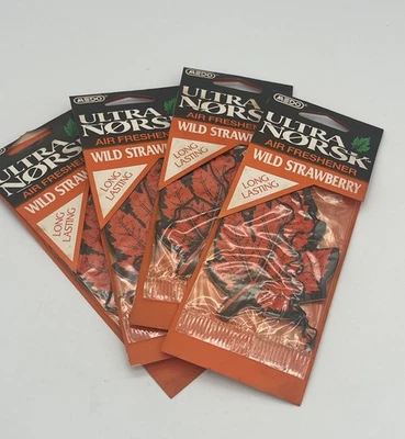 Винтажный автомобильный освежитель воздуха 1992 Ultra Norsk Wild Strawberry подвесной лот из 4 - Изображение 1 из 2