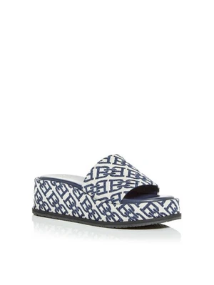 Sandalias sin cordones BALLY para mujer azul marino jacquard Sylvie punta plataforma 6,5 Foto 1 de 4