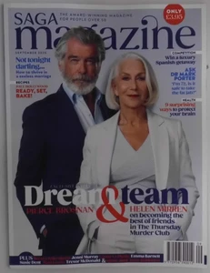Saga magazine Sep 2025 Pierce Brosnan & Helen Mirren in The Thursday Murder Club - Picture 1 of 1