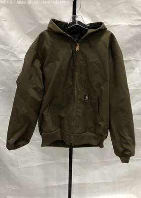 Carhartt Men's Brown Solid Hooded Full Zip Jacket - Size XL - Image 1 of 4