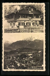 Berchtesgaden, Hotel-Pension Alpenfrieden, Ansichtskarte 1936  - Picture 1 of 2