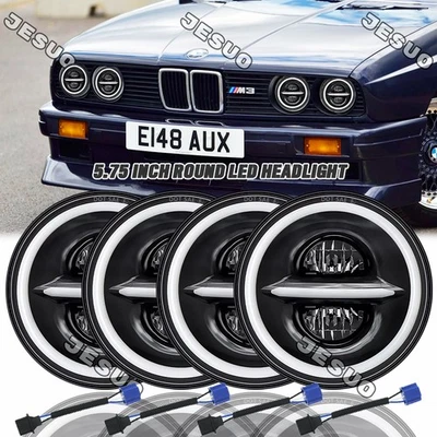 4PCS 5-3/4 5.75" LED Headlights Hi/Lo Beam For BMW 325i 528i 535i E30 Foto 1 de 4