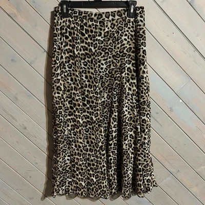 Chico's Leopard Print Midi Skirt Women's Size 00 Flowy A-Line - Image 1 of 4