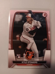 2023 Bowman #56 KYLE STOWERS Fuchsia Pink RC #/175 - Picture 1 of 2