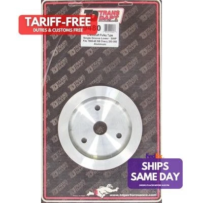 Trans-Dapt 9480, One Machined Aluminum Sin Fits gle Lower Swp Pulley Performance - Image 1 of 4