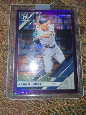Aaron Judge  card   2019 Panini Donruss Optic   Purple Pandora Prizm  #to99 - Image 1 of 2