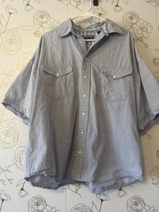 Panhandle Pearl Snap Shirt Men's XL Chambray Blue Short Sleeve Western - Picture 1 of 5