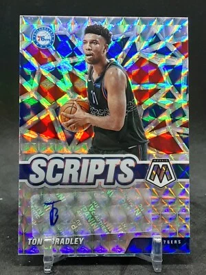 TONY BRADLEY 2020-21 MOSAIC SCRIPTS SILVER MOSAIC AUTO 76ERS QQ - Image 1 of 2