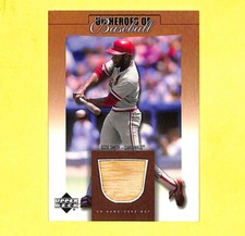 2001 Upper Deck Heroes Of Baseball Ozzie Smith Bat Relic Card Cardinals HOF