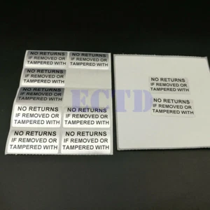 1000 Stck. Keine Rücknahme, wenn entfernt oder manipuliert mit Garantie ungültig Aufkleber, 40 x 20 mm - Bild 1 von 3