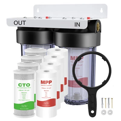 SimPure 10"x4.5" Big Blue Whole House Water Filter Housing Filtration System 5μm