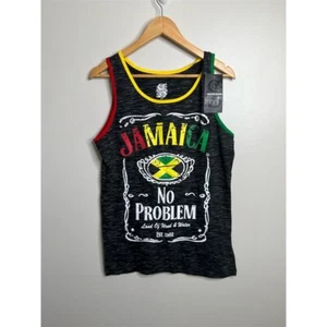 Camiseta sin mangas Show Off Clothing Jamaica No Problem Rasta para hombre S multicolor - Imagen 1 de 6