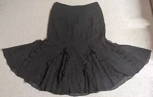 Lauren Ralph Lauren Damengröße 12 schwarz & weiß gepunktet Seidenmischung Rock 24 - Bild 1 von 9