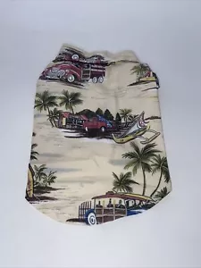Camisa para Perros Miel Perros Palmeras Coches Clásicos Estampado Surf Hawaiano Talla XS - Imagen 1 de 4