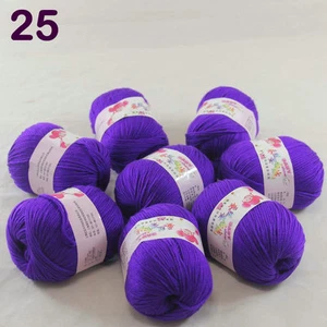 8ballsx50g Baby Cashmere Silk Wool Children hand knitting Yarn 1825 Royal Purple - Picture 1 of 24