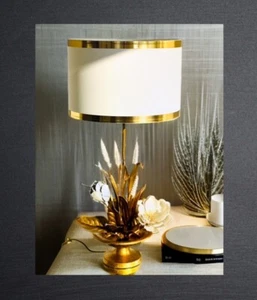 HANS KÖGL Vintage Tischlampe Hollywood Regency Style 70er 80er Jahre Lampe Gold - Bild 1 von 15