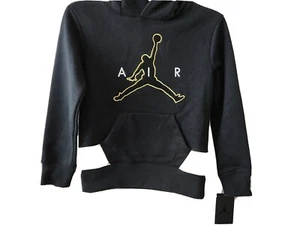 Air Jordan Youth S (8-10 yrs) Jumpman Hoodie Embroidered Applique Blk Gold Wht - Picture 1 of 2
