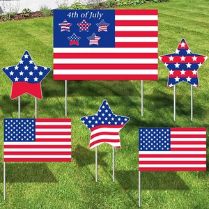 4Th of July Yard Signs with Stakes - 4Th of July Decorations Outdoor | Patriotic - Picture 1 of 9