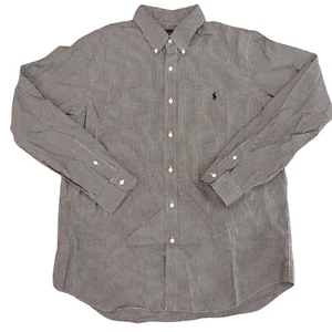 Polo Ralph Lauren Men’s Shirt Cotton Stretch Black White Check Long Sleeve Sz XL - Picture 1 of 5