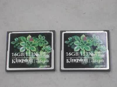2x 16GB 133X Kingston Compact Flash Elite Pro memory card qty. 2 CF/16GB-S2 - Image 1 of 3