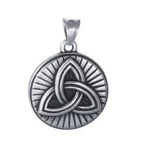 Charmed collier symbole triquetra en acier inoxydable Charmed triquetra pendant - Photo 1/1