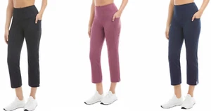Jockey Ladies' Activewear Yoga Capri Cropped Slit Flare Pant XS-SM - NWT - Picture 1 of 13
