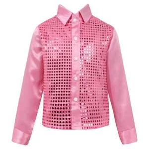 New Kids Boys Shirts Long Sleeve Spread Collar Shirt Child Dance Shirts Costumes - Picture 1 of 42