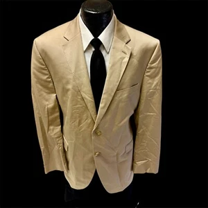 Ralph Lauren Black Label Tan SLIM Sport Coat Beige Jacket Cotton Blazer 44 R - Picture 1 of 13