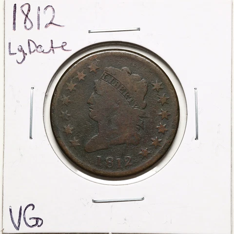 1812 Large Date 1C Classic Head Large Cent in VG Condition #BH00109 Cover