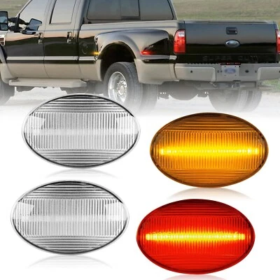 4PC Front Rear LED Fender Side Marker Lights For 1999-2010 Ford F-350 Super Duty - Image 1 of 4
