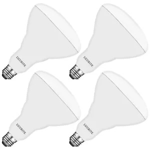 Luxrite BR40 LED Light Bulbs, 13W=85W, Warm White, Dimmable, 1100LM, E26 4 Pack - Picture 1 of 7