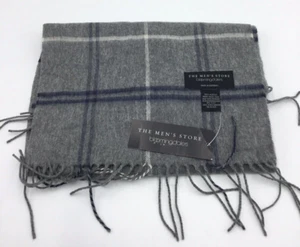 The Men's Store at Bloomingdale's Plaid Scarf, Grey/Blue, One Size - Picture 1 of 1