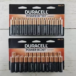 48 AA Batteries Duracell Power Boost Batteries Lot 48 AA 2x24 Packs Expire 2036 - Picture 1 of 3