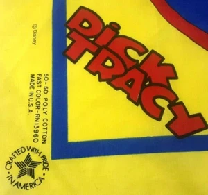 Vintage 1990's Dick Tracy Handkerchief Bandana Disney Movie 21” x 21" inches - Picture 1 of 12
