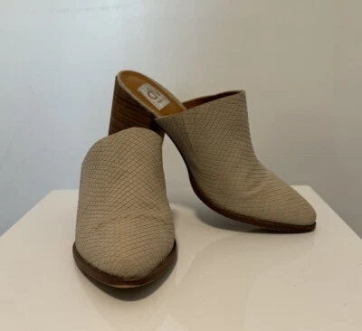 DV By Dolce Vita Tendle Mules Mujer 7.5 Estampado Serpiente Beige Tacón Bloque Foto 1 de 4