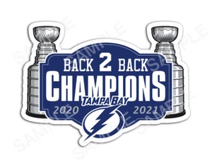 Tampa Bay Lightning 2021 Stanley Cup Back to Back Champions Aufkleber Hockey - Bild 1 von 1