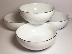 Charter Club Grand Buffet Fine Line Platinum Soup/Cereal Bowls 5 3/4” 4 per set - Picture 1 of 13