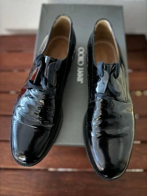 Zapatos de negocios Jimmy Choo charol negro talla 40 EE. UU. About7 para hombre - Imagen 1 de 4