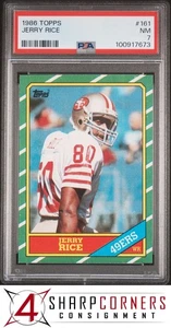 1986 TOPPS #161 JERRY RICE RC 49ERS HOF PSA 7 - Picture 1 of 4