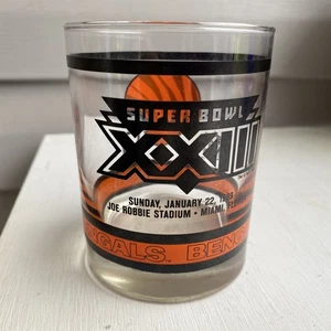 SUPERBOWL XXIII Glass Cocktail Rocks Tumbler Cincinnati Bengals 1989 NFL  - Picture 1 of 5