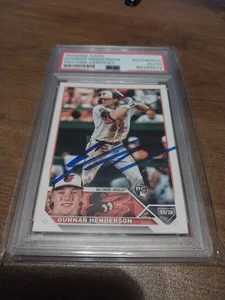 Gunnar Henderson Topps Rookie Card Signed IP Autograph PSA Baltimore Orioles - Picture 1 of 3