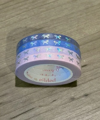 Новый просто позолоченный 5 мм фиолетовый пастельный голографический банты washi ленты 4 рулона - Изображение 1 из 2